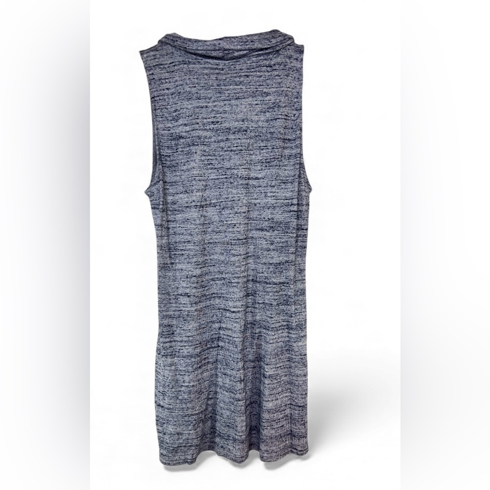 White House Black Market Heathered Blue Sleeveless Cowl Neck Tunic Top Size XL - Picture 3 of 4